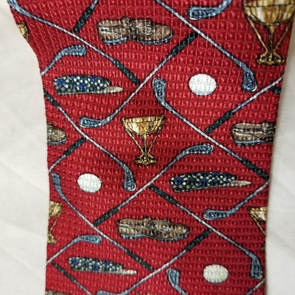 Men's JTBeckett 100% Silk Tie Golf Theme USA Made - Picture 4 of 6